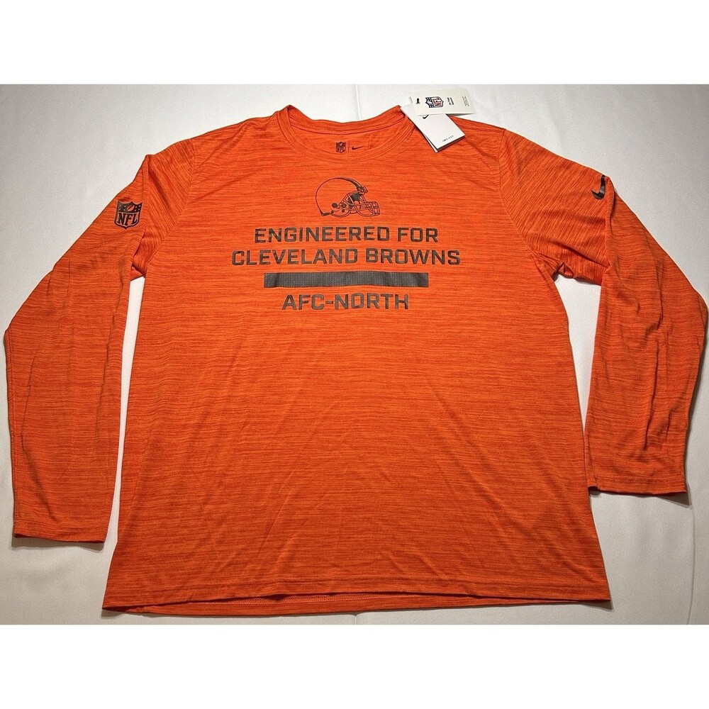 Cleveland Browns NFL Nike On Field Long Sleeve Shirt Sideline Mens Size XL NWT